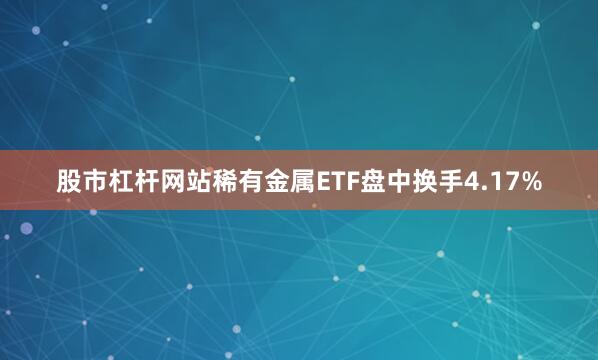 股市杠杆网站稀有金属ETF盘中换手4.17%