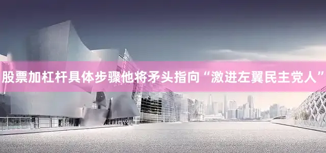 股票加杠杆具体步骤他将矛头指向“激进左翼民主党人”